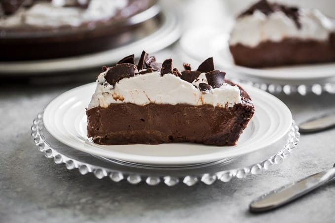 Healthier Truffle Chocolate Cream Pie: Ultra Smooth & Creamy